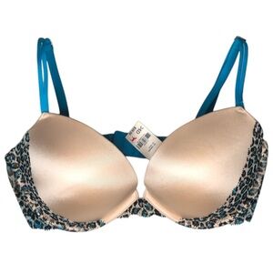 NWT Pink Victoria’s Secret Leopard Print Heart Breaker Push Up Bra